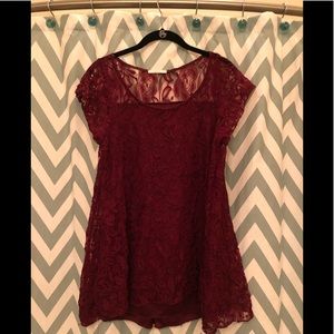 Maroon Lace Dress